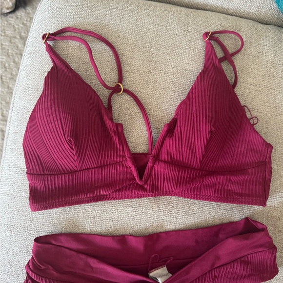 L*Space Red Bikini with Structured Top Design - Picture 4 of 5